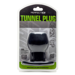 Perfect Fit Ass Tunnel Plug Silicone Noir Extra-Large 9 x 7 cm